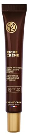 Yves Rocher Riche Crème Contorno de Ojos Antiarrugas 14ml | Crema Antiarrugas Nutrición Intensa y Regeneración – Reduce Arrugas y Bolsas – Con Aceite de 1000 Rosas