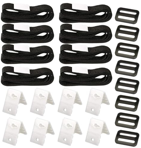 Hsthe Sea 8 Pool Reel Roller Set, Retaining Straps for Solar Film, Retaining Straps and Clips Set, for Swimming Pool Tarpaulin, Pool Cover
