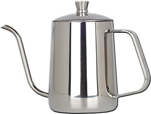 OQHAIR Cafetière portative réutilisable en Acier Inoxydable, cafetière Turque, adaptée à diverses cuisinières à gaz, cuisinières à Induction, cuisinières électriques, etc., Argent 350 ML