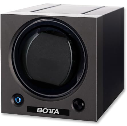 botta Uhrenbeweger mit leisen Direktantrieb, 9 Programme, USB/Batterie | Aluminiumgehäuse, leiser Betrieb, 9 Programme, 600–1.800 Umdrehungen täglich, 3 Richtungen, USB/Batterie, bis zu 9 Module
