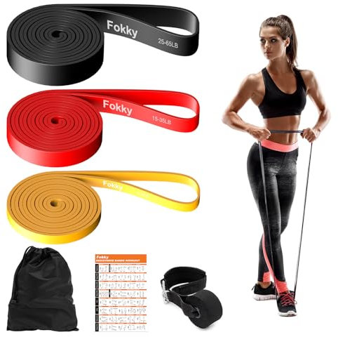Fokky Elastici Fitness, 3 Livelli di Elastico Palestra, Fasce Elastiche Fitness per CrossFit, Stretching, Allenamento della forza