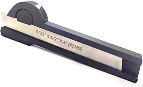 BUYOHLIC Buyolic Straight Shank Lathe Parting Tool Holder With HSS Blade (Blade 3/32 x 1/2x 4-1/2)
