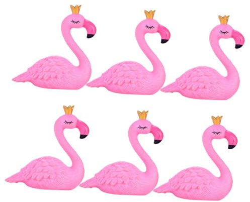 COSMEVIVI 6stücke Miniatur Flamingo Figuren Aus PVC Für Garten Dekoration Kompakte Flamingo Skulpturen Als Landschafts Ornament Naturgetreue Tierfiguren Für Terrasse Und Schreibtisch