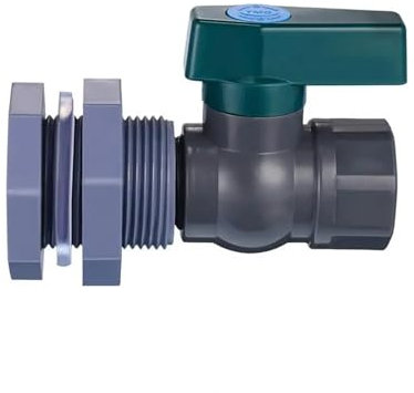 TYNXK Rain Barrel Accessories 3/4 inch Anti-stripping Rain Barrel Valve with Bulkhead Fitting Connector PVC Rain Barrel Connector Accessory For Water Tank