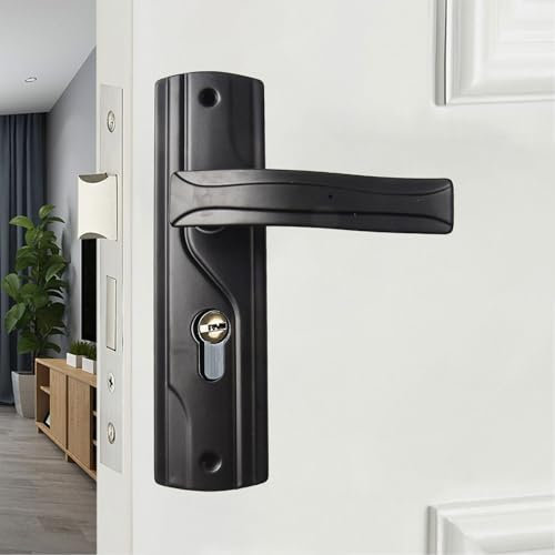 Juego completo de cerradura de manilla de puerta, juego completo con manijas de puerta con cerradura, con rodamiento silencioso, acero al manganeso