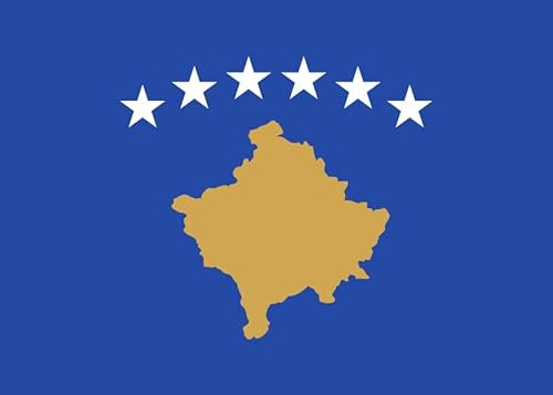 Kosovo Flagge mit Messing-Ösen 150x90cm - Wetterfeste Fahne für Fahnenmast Extra Groß Breit Lang XL XXL