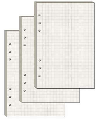 YFLeomry 3 Packungen A5 Papier Kariert 180 Blätter Ringbuch A5 Nachfüllbar | 6 Lochung Ringbuch Notizbuch, Nachfüllpapier Nachfüllbare, für Notizbuch Tagbuch(21x14,5 cm)