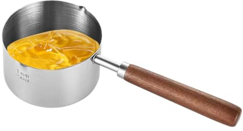 Klein Kochtopf Edelstahl Induktionsgeeignet, Kochtopf Mit Holzgriff, 8 Cm Durchmesser Stielkasserolle, Schokolade Oder Geschmolzener Butter