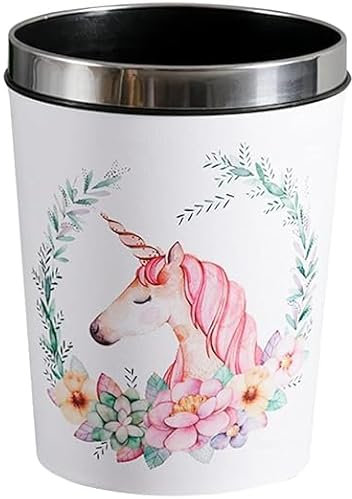 Waste bin children's room plastic waste bin unicorn pattern bathroom waste bin waste bin bathroom waste bin plastic household waste bin bedroom plastic waste bin living room