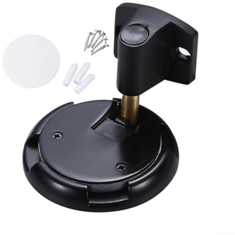 Türstopper, Bodentürstopper, stanzfrei, ohne Bohren, verstellbare Höhe 10–25 mm, verstellbarer Türstopper für Zuhause, Büro (schwarz)