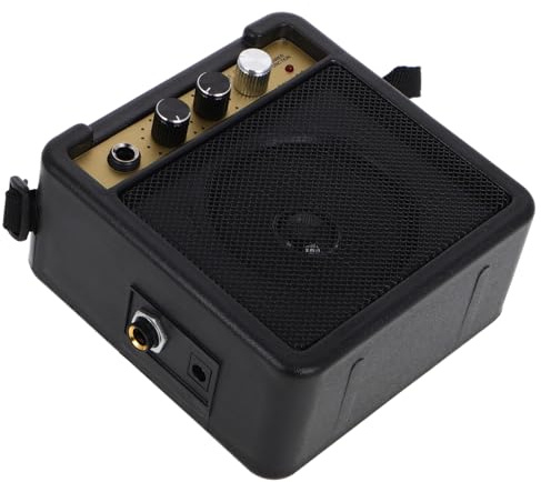 Uonlytech Amplificatore per Chitarra Elettrica 5w Mini Compatto e Portatile Connettività Versatile in Plastica e Metallo per Pratica Musicale a Casa