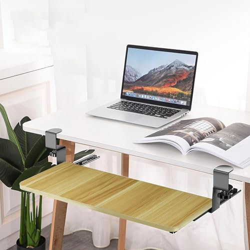 WASAJ Ausziehbare Ablage unter dem Schreibtisch, stanzfreie Computertastaturablage, modifizierte Schubladenschienen für den Büroschreibtisch, Klemmschienen, Gleitplattform für Tastaturmäuse 520/65