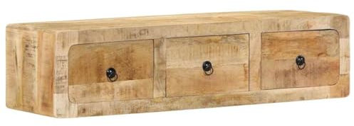 Gecheer TV-väggskåp 100 x 32 x 25 cm massivt trä av mango, möbler, TV-dörr, modern, TV-väggskåp, hängande TV-skåp, väggskåp, vägg, TV-skåp, vardagsrum, P4104527