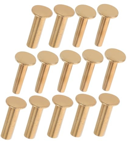 Zerodeko Rivets de Poignée de Couteau Cuisine, 7 Paires, Cuivre Or, Fixation à Verrouillage pour Montage DIY et Réparation de Manches de Chef