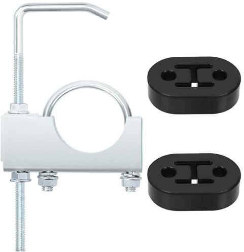 Swpeet 1pcs 2,25 tums avgasklämma med hängare, Heavy Duty Universal Muffler Hanger, Universal klämma på avgashängare, Avgassystem Hanger Bilverktyg för 2,25 Bilbilar avgasrör (Nr 1)