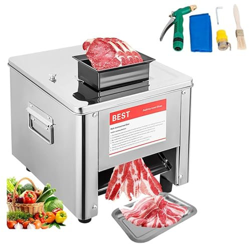Affettatrice automatica per carne, efficiente e facile da pulire, ideale per ristoranti e cucine professionali