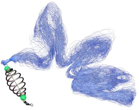 Fishing Net Trap, Fish Bait Net Landing Netting with Luminous Bead for Outdoor Night Fishing