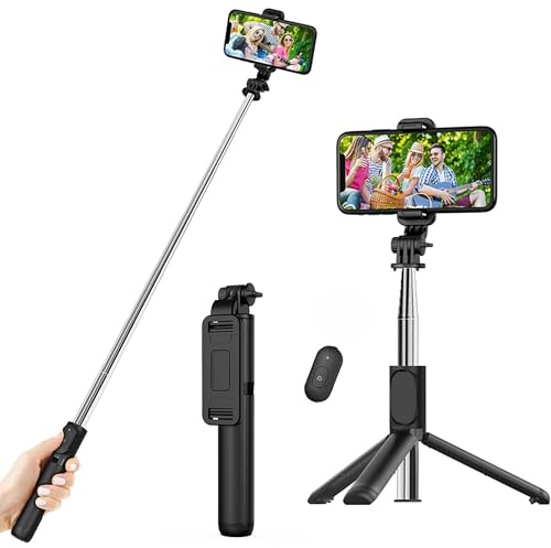 Perche Selfie Bluetooth avec Télécommande détachable Trepied Extensible Téléscopique Compatible pour Samsung Xiaomi Huawei Phonillico®