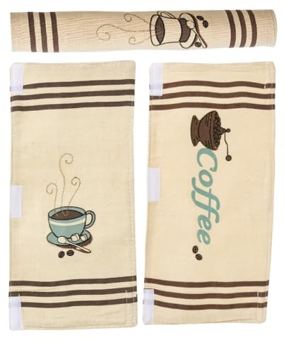 FUNNETOYU Coprimaniglia Per Porta Frigorifero in Fibra Di Canapa, Protezione Maniglie Elettrodomestici Da Impronte Digitali, Set 3 Pezzi Copertura Maniglia Cucina Comfort e Antimacchia