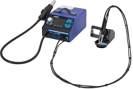 KANBCNG 992DA+ Multifunktions-Lötkolbenstation Löt und Entlötstation mit LCD-Display PID-Echtzeit-Temperaturregelungsprogramm °F/°C Umrechnung 3-in-1Lötstation Heißluftlötstation Nachbesserungsstation