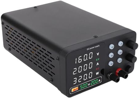 Asixxsix Variable de Fuente de Alimentación de CC, Fuente de Alimentación de Banco Ajustable 0-3A 360W con Ajuste del Codificador, Carga Rápida de USB de 18W, Protección OCP (Enchufe UE 230V)