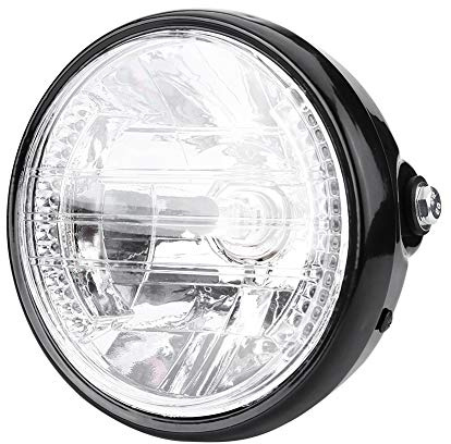 Ejoyous Faro per Moto Super Luminoso Scocca in ABS Obiettivo per PC Installazione Semplice Visibilità da 7 Pollici per Moto ATV Nelle Giornate Piovose e Nebbiose