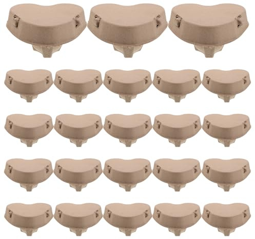 GALPADA Set 30 Cartoni per Uova in Polpa di Carta a Forma di Cuore la Festa degli Innamorati, Confezione Sostenibile e Decorativa per Trasporto Sicuro, per Confezioni Regalo