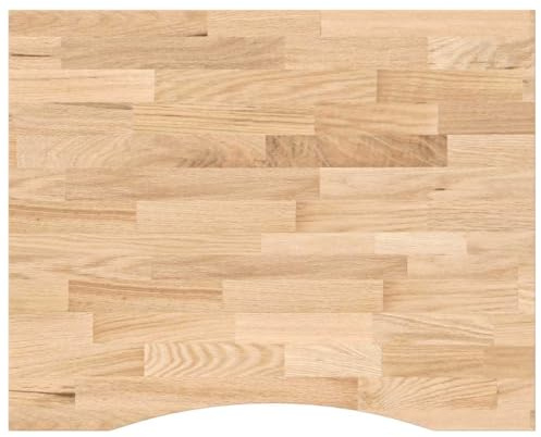 pokgdf Robuste Schreibtischplatte aus massiver Eiche 100x80x2,5 cm, Unbehandelte Eichenholz Schreibtischplatte zum Selbergestalten, Natürliche Massivholz aus Eiche für individuellen