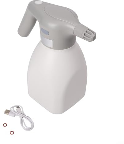 Mister - Pulverizador de jardín recargable de 0.5 L con boquilla de niebla fina, botella de riego ligera para cuidado de plantas de interior y flores, herramienta de limpieza de patio (1.5 L blanco)