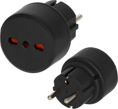 Brennenstuhl fiche de Voyage / adaptateur Italie - le contact de protection noir, 1508590