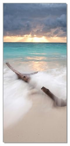 posterdepot Türtapete Türposter Wellen am Strand bei Sonnenuntergang - Größe 93 x 205 cm, 1 Stück, ktt0570