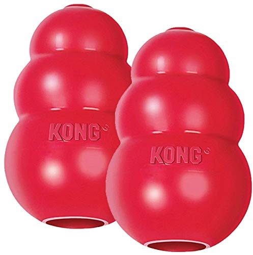 KONG (2-pack) klassiska hundleksaker, stor, röd