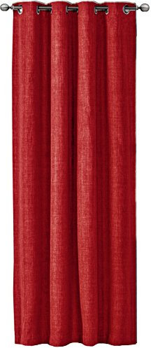 JEMIDI Vorhang blickdicht 140x245cm - Gardine mit Ösen Anbringung - Ösenschal Dekoschal Leinen Optik - 100% Polyester für Wohnzimmer Schlafzimmer