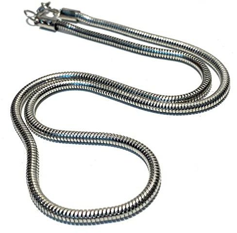 NESSUNA Collana snake in acciaio inox da uomo donna 50 cm x 3 mm collana in acciaio inossidabile maglia snake