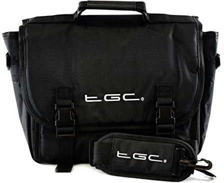 New TGC ® Messenger Style TGC Padded Carry Case Bag for The Philips PET724 Portable DVD Player (Jet Black)