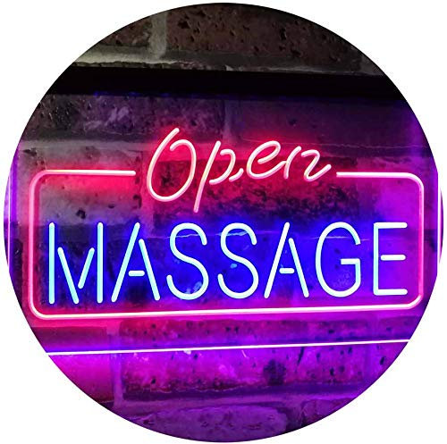 ADVPRO Massage Therapy Open Walk-In-Welcome Display Body Care Dual Color LED Barlicht Neonlicht Lichtwerbung Neon Sign Rot & blau 400 x 300mm st6s43-i0365-rb