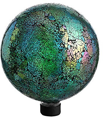 Whole Housewares Mosaikkugel für Garten und Garten, 25,4 cm, schillernd, knisternd, Mosaikkugel aus Glas