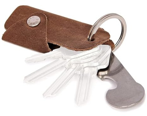 DONBOLSO® Colt Key Ring With Shopping Trolley | Leather Key Holder For 1-6 | Brown