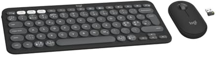 Logitech Pebble 2 Combo, Disposición QWERTY Pan Nordic, Grafito