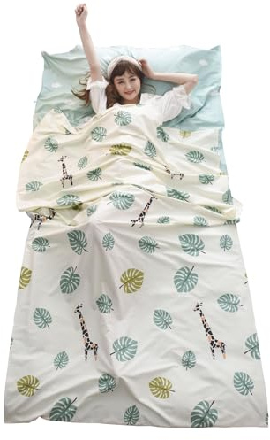 TRIWONDER Baumwolle Hüttenschlafsack, Schlafsack Inlett, Leicht & kompakt, Schlafsack Inlay, Sommerschlafsack, Reiseschlafsack für Reisen (Weiß, M - 120x230)