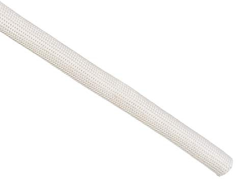 sourcing map Gaine Isolation Tresse 3,3Pied-8mm Fibre Verre Manchon Blanc | Haute Température