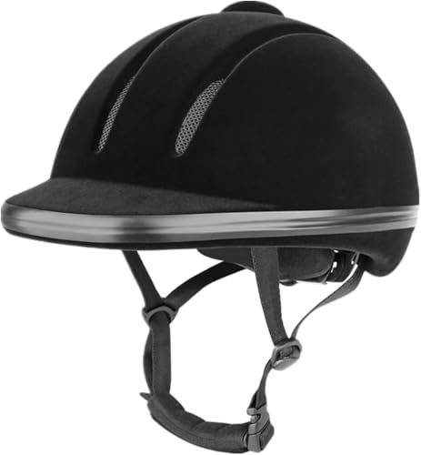 TentHome - Casco da Equitazione Leggero per Uomo, Donna, Ragazzi e Adulti, Nero, M(54-58CM)