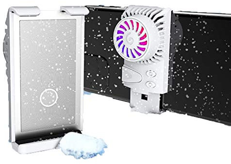 LAOLI Mobile Phone Radiator, Cell Phone Cooler Fan, Mini Phone Fan, Cooling By Air Conditioning Principle Semiconductor Refrigeration Cooling for Any Smart Phone Tablet (white)