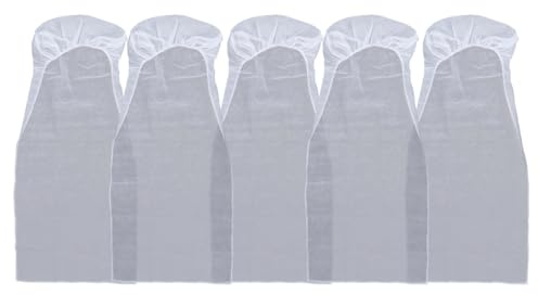 VILLCASE 5-Pack Disposable Seat Covers 131x47cm White Non-Woven Fabric, Anti-Dirt & Breathable Barrier for Flights, Buses, Trains, Office Chairs