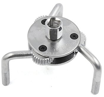 Ruilogod 65-110mm Bereich 3-Bein-Greifer 2 Wag Way Zylinder Ölfilterschlüssel Silber Ton