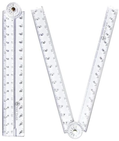 2Pack Folding Ruler Transparent 30cm 300mm Folding Ruler Clear (2)