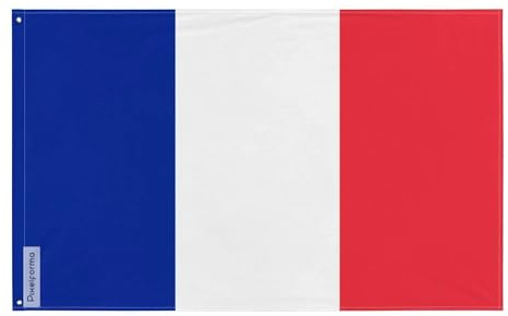 Pixelforma Bandiera della Francia 100% poliestere Stampa fronte/retro con doppio orlo in diverse misure - 160 x 240 cm - 2 occhielli a sinistra