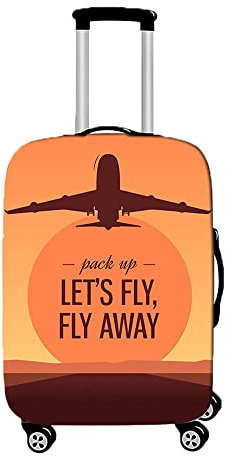 Hiseng Elastisch Kofferhülle Kofferschutzhülle 3D Urlaub Druck Koffer Schutzhülle Kofferüberzug Luggage Cover Reisetrolleyabdeckung für 18-32 Zoll Koffer (Flugzeug,L (26-28 Zoll))