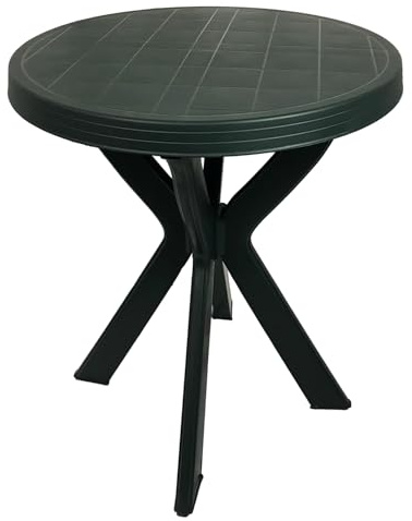 INDA-Exclusiv Bistrotisch Kunststoff Ø70xH72cm Don rund Balkontisch Gartentisch Terrassentisch Wetterfest, Farben:Grün