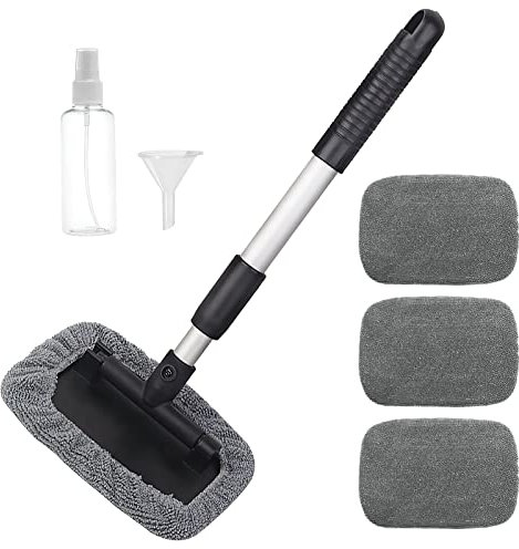 Spazzola Lavaggio Auto Parabrezza Pulitore, Kit Pulizia Auto con 4 Microfibra Panni Microfibra Professionale Kit Lavaggio Auto, Senza Graffi Spazzola Auto per Auto Camper Camion SUV RV o la Casa